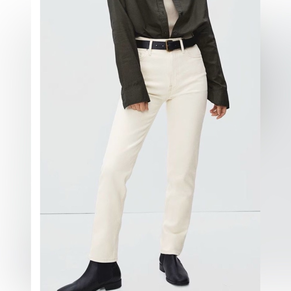 Everlane Original Cheeky Jeans Organic Cotton Size 28 Ecru Sale!